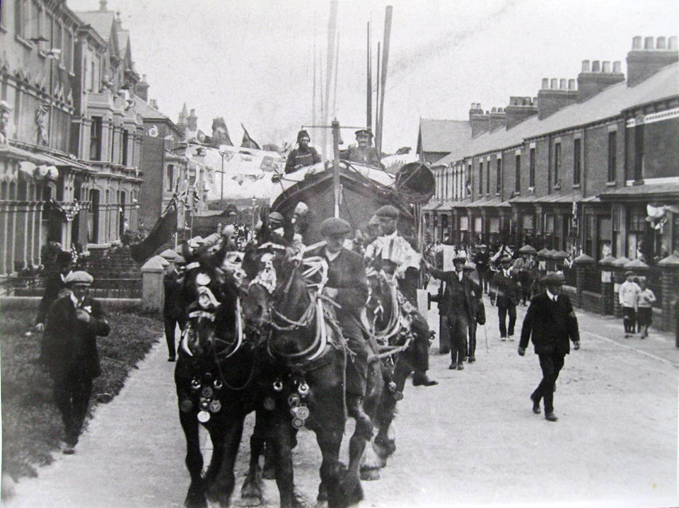 Withernsea Lifeboat Princes Avenue, the Coronation parade 1910