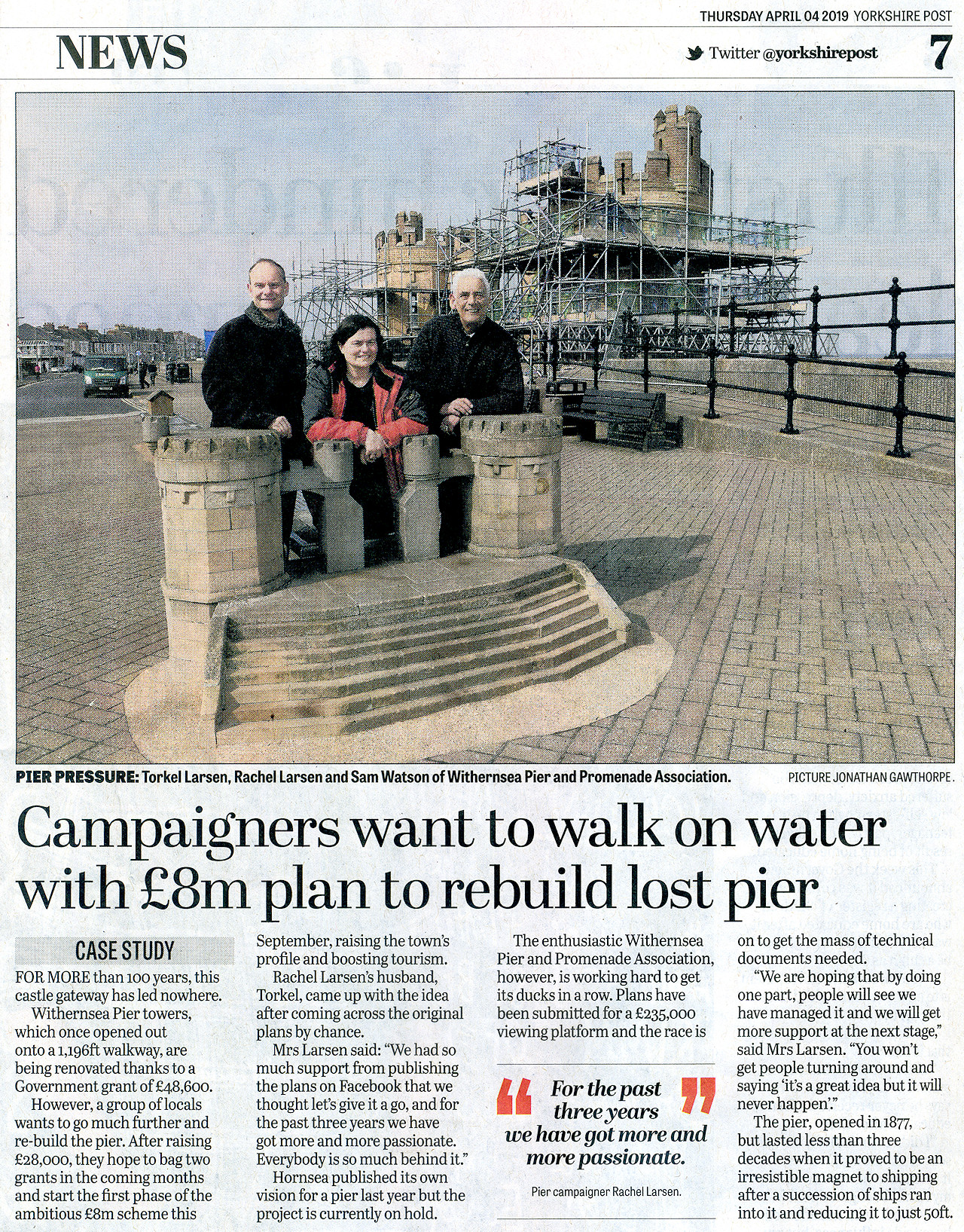 Withernsea Pier in Yorkshire Post April 2019