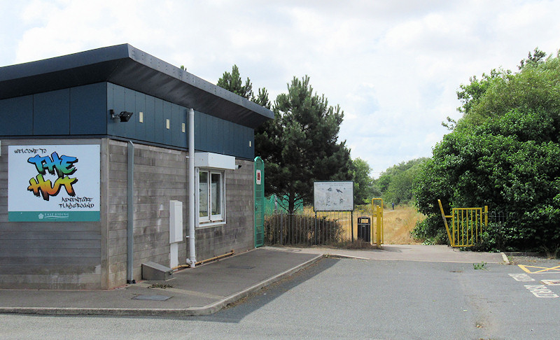 The Hut and entrance to old railway lines