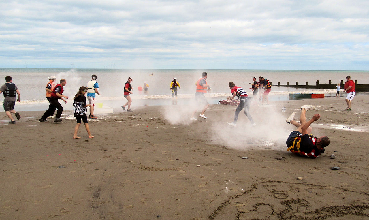 Water safety day 2018 pre race water baloon and flour fight