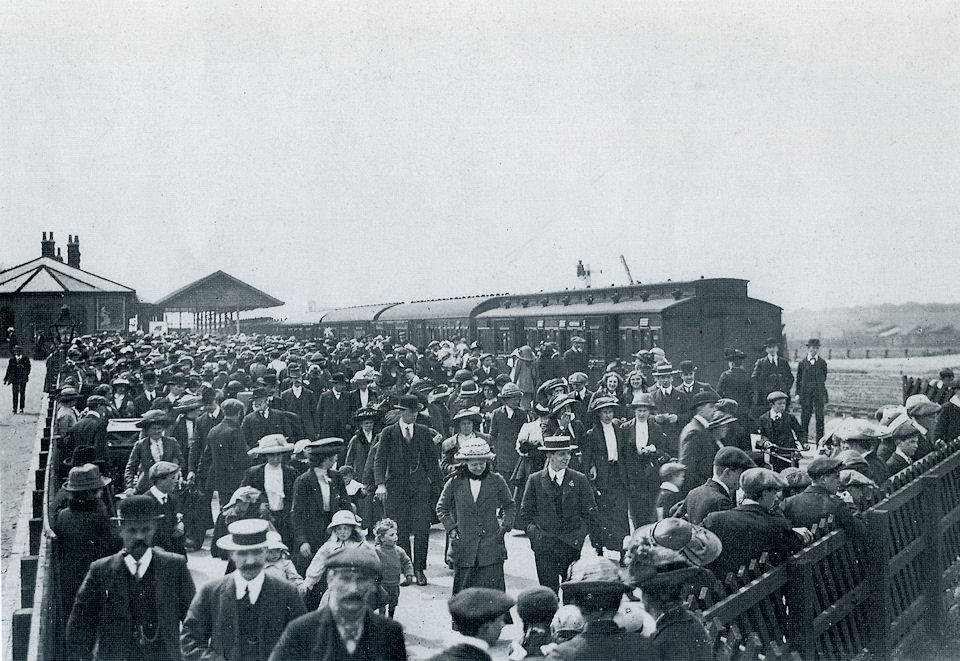 The Arrival of Trippers at Withernsea Train Station